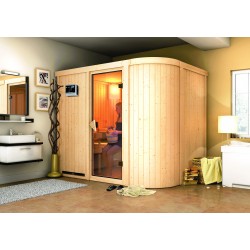 Karibu Sauna Titania 4 mit Fronteinstieg 68 mm inkl. gratis Zubehörpaket Karibu Sauna Titania 4 mit Fronteinstieg 68 mm inkl. gratis Zubehörpaket