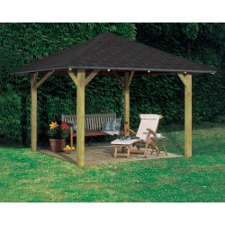 Karibu 4-Eck Pavillon Bergen 1/2 kesseldruckimprägniert Karibu 4-Eck Pavillon Bergen 1/2 kesseldruckimprägniert