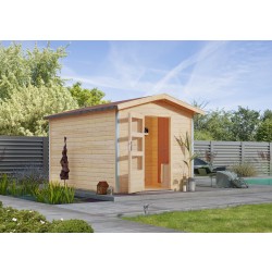 Karibu Bosse 1 - 38 mm Gartensauna mit Vorraum und Satteldach inkl. gratis Zubehörpaket Karibu Bosse 1 - 38 mm Gartensauna mit Vorraum und Satteldach inkl. gratis Zubehörpaket