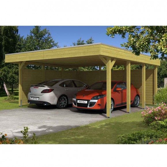 Skan Holz Carport Friesland 557x555 cm inkl. Rück- und Seitenwände ... Skan Holz Carport Friesland 557x555 cm inkl. Rück- und Seitenwände ...
