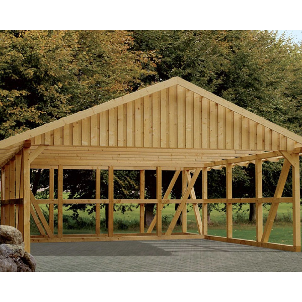Skanholz Schwarzwald Satteldach Einzelcarport