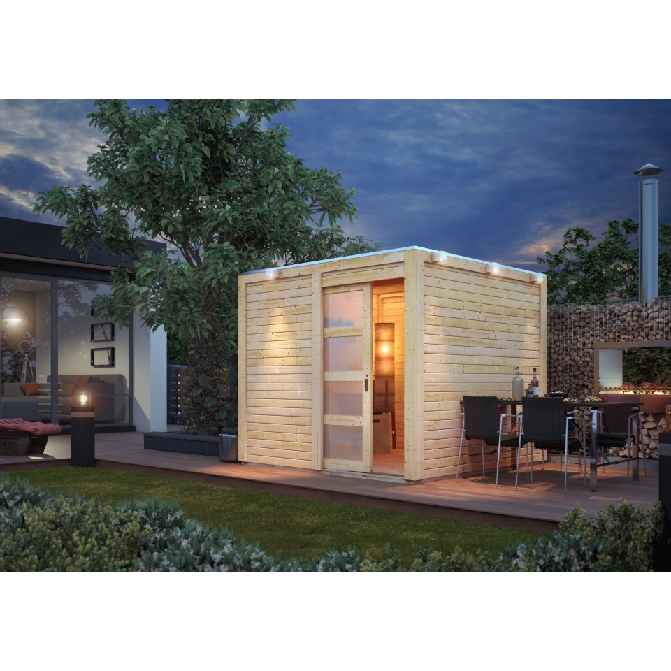 Karibu Gartenhaus Qubic 1 mit Schiebetür - 19 mm | mein ...