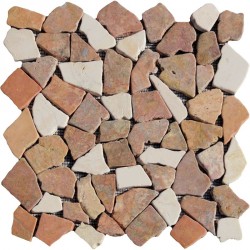Naturstein Bruchmosaik 8 mm Rot Beige Mix Naturstein Bruchmosaik 8 mm Rot Beige Mix