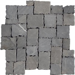 Naturstein Mosaik 8 mm Anthrazit Römischer Verband getrommelt Naturstein Mosaik 8 mm Anthrazit Römischer Verband getrommelt