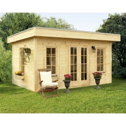 Skan Holz 45 mm Blockbohlenhaus Basel inkl. gratis Fundamentanker/Pads Skan Holz 45 mm Blockbohlenhaus Basel inkl. gratis Fundamentanker/Pads