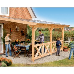Skan Holz Terrassenüberdachung Rimini Douglasie mit Mittelpfosten Breite 648 cm Skan Holz Terrassenüberdachung Rimini Douglasie mit Mittelpfosten Breite 648 cm
