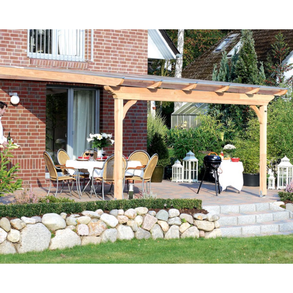 Skan Holz Terrassenüberdachungen Ravenna aus Douglasie o. Mittelpfosten