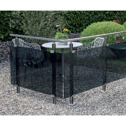 Geländer-Komplettset Aluminium Acrylglas Anthrazit Geländer-Komplettset Aluminium Acrylglas Anthrazit