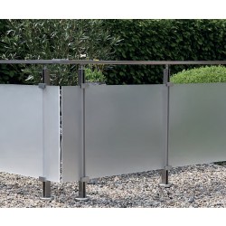 Geländer-Komplettset Aluminium Acrylglas Satiniert Geländer-Komplettset Aluminium Acrylglas Satiniert