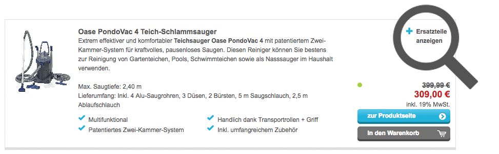 Oase Ersatzteile Hinweis Oase Ersatzteile Hinweis